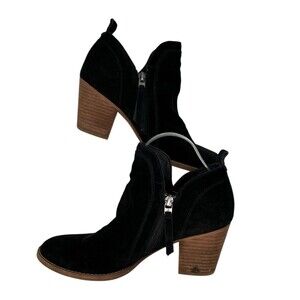 Sam‎ Edelman Shoes Womens Size 9 Black Suede Side Zip Ankle Booties Comfy